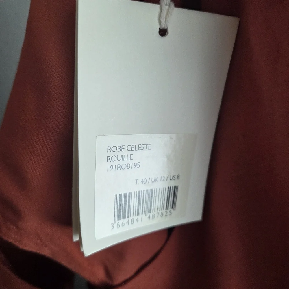 Sezane Celeste Dress in Rust size 40 NWT - Picture 11 of 11